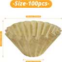 100 Pack 1-4 Cup Coffee Filters, Disposable Basket Coffee Filter for A Good Brew - Efficient and Convenient Small Coffee Filters 1 Cup - Eco-friendly and Biodegradable (Natural-1, 155/45)