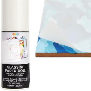 Bright Creations Glassine Paper Roll - Acid Free Archival, Translucent & Grease Resistant Paper - for Artwork & Documents - 17.5 in x 25 Yd, Clear