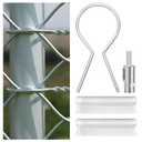 200PCS 11 Gauge Galvanized Steel Fence Ties Fit for 1-5/8",Ez Twist Fence Ties 11 Gauge Drill Chuck Tool,Galvanized Steel T Post Clip, Chain Link Fence Repairs Replacements(O-200Pcs)