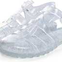 Hee grand Crystal Jelly Heel Sandals for Women Summer Beach Jelly Shoes 7.5