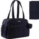 Gobabymart Large Diaper Tote with Changing Pad, Maternity Travel Bag, Nappy Bag with Wet Pocket