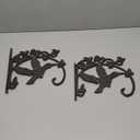 Sungmor Cast Iron Plant Hanger Wall Hooks, Heavy Duty Hanging Basket Brackets, Hummingbird Shape & 10.4 inch & 2PC Brown, Decorative Wall Hangers for Planters Lanterns Bird Feeders Houses Wind Chimes