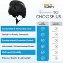Safety Helmet for Sikh Children, Ventilated Design, Adjustable Fit Bike Helmet - Ideal for Road Cycling, Commuting, and Skateboarding - Ages 5+ (Matte Black - Medium)