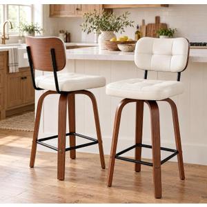 Bar Stools Counter Height Swivel Set of 2