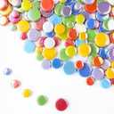 1 LB Penny Round Mosaic Tiles, 10mm ~20mm 5sizes Iridescent Rounds Recycled Glass Tiles Mix for Adults & Kids DIY Mosaic Making Garden Project (All Mix)