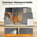 XXXXL Stainless Steel Litter Box with Lid，28.3" L x 20.2" W x 19.3" H