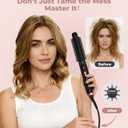Farery 1 Inch Curling Iron Brush, Heated Round Brush for Compact Bouncy Curls, Hot Brush with Anti-Scald Hard Bristles, Lightweight, Dual Voltage Travel Hair Tool 360 Swivel Cord, 410F Fast Heat