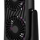 Holmes DuoBreeze Dual Purple Blade 13 Desk Fan  Clean Breeze Technology, Adjustable Tilt Head, 3 Speeds, Space-Saving Design, Easy to Clean, 8-Hour Timer  Ideal for Home or Office Use