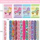 DAZONGE 24 Packs Roller Skate Valentine's Day Cards with Slap Bracelets, Fun Valentines Day Gifts for Kids Classroom Exchange & School Parties