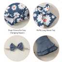 SUNNY PIGGY Baby Girl Clothes Newborn Outfits Ruffle Floral Romper Flared Pants 3Pcs for Infant 0 3 6 9 12 18 24 Months (Blue)