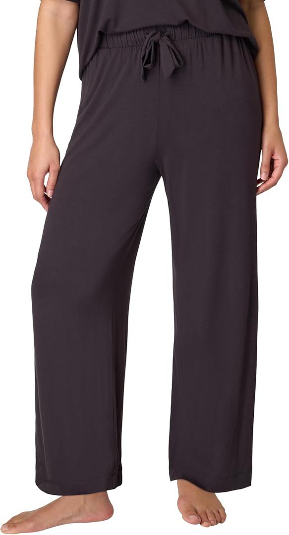 Bali Women's Sleepwear Wide Leg Pants, Breathe Pajama Bottoms, Sleepwear Pants with Pockets, Drawstring Waistband (X-Large, Black)