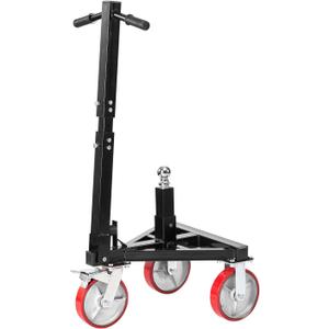 VEVOR Trailer Dolly, 3500lbs Tongue Weight Capacity, 18 inch and 22 inch Height Adjustable Trailer Dolly, with 2 inch Hitch Ball, Adjustable Handle Length, 8-inch Swivel Wheels, for Moving RV Trailer