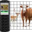Gisafai 16 Gauge Galvanized Welded Wire Fence 4 ft x 150 ft PVC Coated Hardware Cloth, 2.36" x 2.36" Mesh, Heavy Duty Garden Fencing Roll for Chicken, Dog Yard, Deer Cattle & Animal Protection (Black)