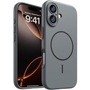 2 x Magnetic for iPhone 17 Case, [Matte Solid Color] [Full Camera Protection] Protective Case for iPhone 17 - Deep Gray