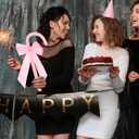 Garneck Shepherd Staff Cane with Bowtie for Women Girl: Pink Shepherd Hook Stick Novelty Walking Cane Prop for Halloween Cosplay Costume Accessories Stage Performance