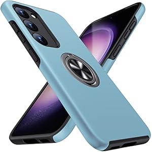 JAME for Samsung Galaxy S23 Plus Case, Slim Soft Bumper Case for S23 Plus Case, with Ring Holder Kickstand for Galaxy S23 Plus Case, Military-Grade Protection for Samsung S23 Plus Case, Sierra Blue