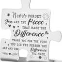 Never Forget You Are The Piece, Employee Appreciation Gifts, Thank You Appreciation Gift for Coworker, Colleague, Women, Men, Mentors, Boss, Teachers, Friends, Decorative Signs Plaques WZW23, 4 x4x 1inches
