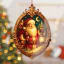 5 x Funny Christmas Santa Ornaments 2026 - Santa Christmas Ornaments for Decoration Tree - Nostalgic Acrylic Xmas Decorations - Old World Xmas Ornament - Gifts for Friends, cowoker, Men, Women, Office