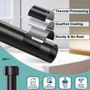 Curtain Rods 18-88 Inch, 1" Heavy Duty Adjustable Curtain Rod for Windows, Black Long Window Treatment Rod, Modern Design, Easy Installation