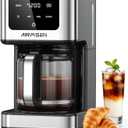 AIRMSEN 14-Cup Programmable Drip Coffee Maker 1000W Fast Brewing Coffee Machine with Timer, Delay Start & 2H Keep-Warm, 73oz Tank, Touchscreen & Glass Carafe Perfect for Home & Office Use