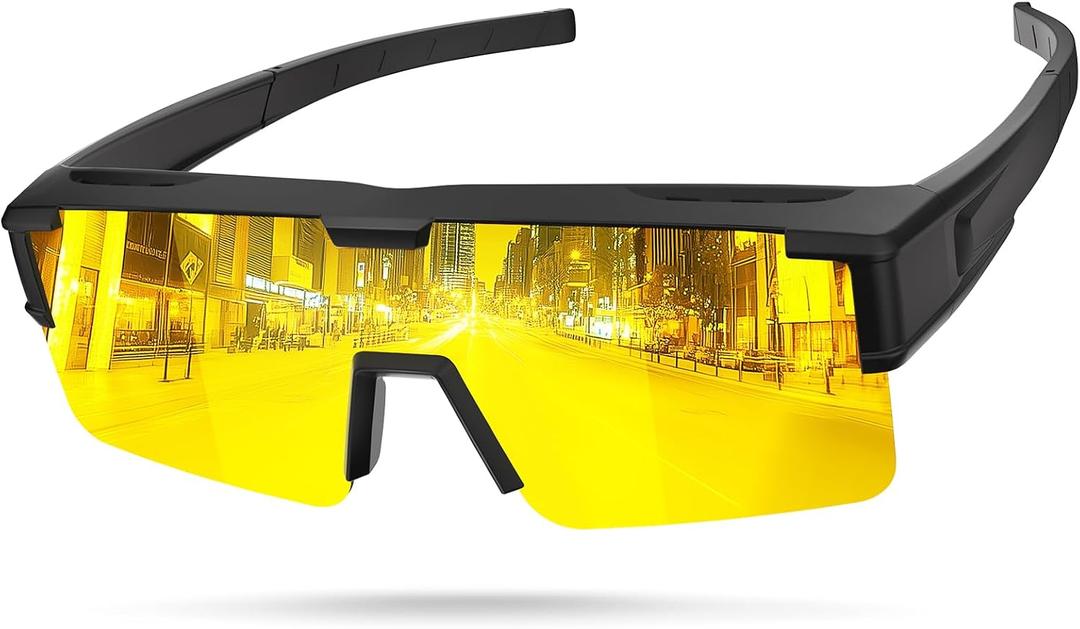 Sunglasses Over Glasses for Men - Polarized Wrap Around Sports Shades with UV Protection for Driving Fishing Cycling