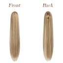 FESHFEN Straight Ponytail Extensions Long Drawstring Pony Tails Natural Synthetic Hair Piece Clip in Ponytails Hairpieces for Women, Mixed Blonde 20 inch