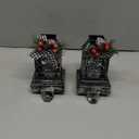 Therwen 2 Pcs Christmas Stocking Holders Lantern Christmas Stocking Hangers for Mantel Xmas Hooks Decorative Retro Light up Holders for Home Indoor Outdoor Decor(Snowflakes,Black)