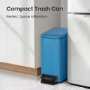 Cesun Small Bathroom Trash Can with Lid Soft Close, Step Pedal, 6 Liter / 1.6 Gallon Stainless Steel Garbage Can with Removable Inner Bucket, Anti-Fingerprint Finish (Blue)