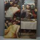 5 Piece Leonardo Da Vinci Reproduction Posters Religious Wall Decor Christian Wall Art Jesus Wall Art The Last Supper Painting for Dining Room Decor Ready to Hang (60''W x 32''H)