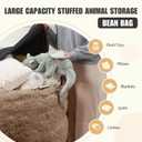 Bean Bag Cover (No Filler), Faux Fur Beanbag Chairs Covers Only, Stuffed Animal Storage Bean Bag, Giant Washable Beanbag Cover Without Filling, 6FT, Khaki