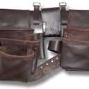 Graintex OD2222:: 10 Pocket Framers Tool Belt Premium Oil Tanned Leather with 2 Leather Belt for Constructors, Electricians, Plumbers, Handymen