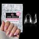 UNA GELLA Short Almond Gel Nail Tips: 504PCS Acrylic Nail Tips Almond Shape Extra Short Pre Etched Half Cover 12sizes Salon Quality Soft Press On Nails DIY for Home Nails Extension (504 Piece Assortment)