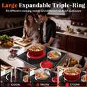 24 Inch Electric Cooktop 3 Burner 5700W
24" Electric Stove Built-in, 3 Burners Electric Cook Top with Touch Control, Timer, Safety Lock, 220V Hard Wired (No Plug)