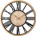 16'' Wall Clock with Curved Glass - Extra Large Silent Non - Ticking Battery - Powered Decorative Clock for Home, Living Room, Bedroom & Kitchen (Yellow)