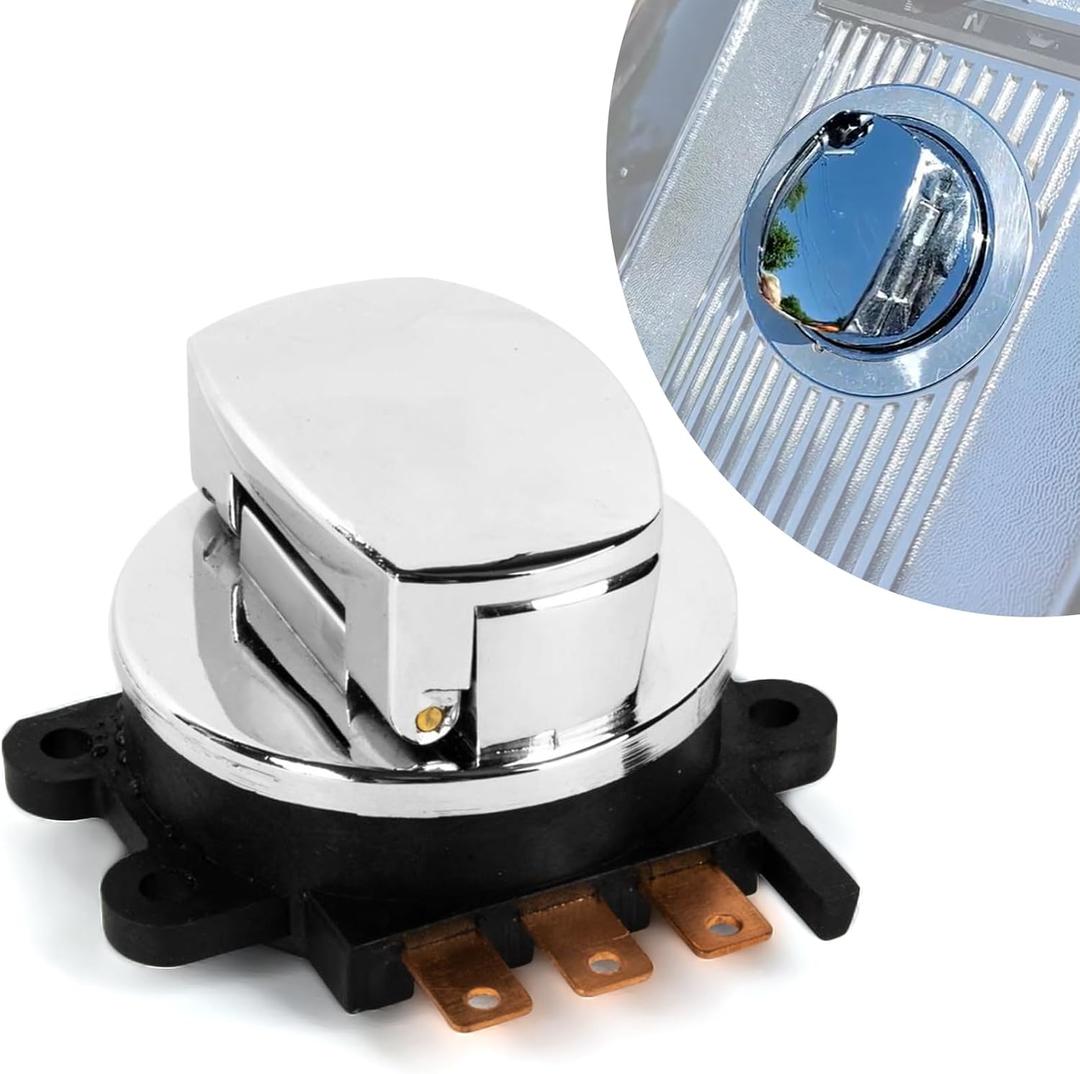 PSLER Dyna Ignition Switch with Key - Ignition Lock Cover Plate for Dyna 1993-2008, Softail 1996-2010, Road King 1996-2013, FLSTC Heritage Softail Classic 1996-2009