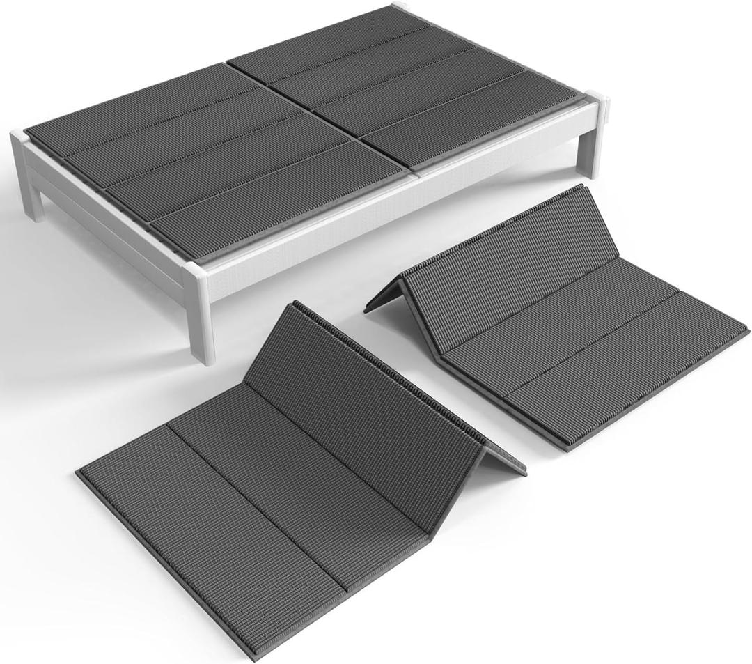 Folding Spring Box, Breathable, Noise Minimizing, Moisture Resistant Bunkieboards,Low Profile Bed Support,Large Double Bed 10mm Bunkie Board, Queen Size 80x60''