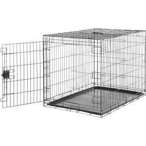 Amazon Basics Durable, Foldable Metal Wire Dog Crate with Removable Tray, Single Door, Divider Panel, 42 x 28 x 30 in, Black