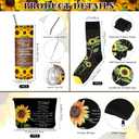 Sieral 3 Pcs Sunflower Gifts for Women Girls with 20 oz Sunflower Tumbler Makeup Bag and Crew Socks Sun Flower Gifts for Teacher Friend Graduation Back to School End of Year Party Favors
