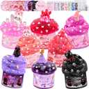 Red Black Slime Kit 8 Packs, Kids Slime Toys, Cloud, Butter Clear Slime with Cute Bunny Cat Charms, Goodie Bag Stuffers for Birthday Christmas Easter Gift