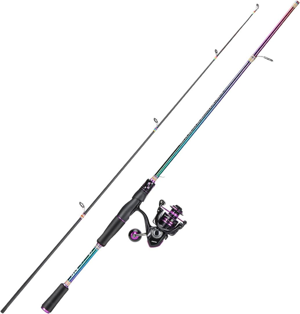 Sougayilang Fishing Rod and Reel Combo, Medium Fishing Pole with Spinning Reel Combo, 2-Piece Fishing Combo-6' Spinning Rod and ZSR2000 Spinning Reel
