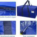 Moving Bags, Moving Bags Heavy Duty, Packing Bags for Moving, Extra Large Moving Bag with Zippers & Comfortable Handles, Packing Boxes for Moving, Clothes Storage Bags (Blue, 2 Pack)