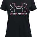 Under Armour Girls' Tech Big Logo Short Sleeve T-Shirt (X-Large, Black/White)