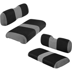Universal Club Car DS Golf Cart Seat Covers Dress UP Older Golf Cart, Durable Breathable Material Front and Back Seat Cover Fit for ds, Club Car DS Seat Covers Front and Back, Black (Gray)
