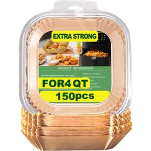 Air Fryer Liners Disposable 4QT for Chefman Air Fryer, 7.5 Inch 150Pcs Parchment Paper Liners for Beelicious 8-in-1 Smart Compact 4QT Air Fryers