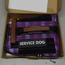 Tactical Dog Harness - HEYCAHVA Service Dog Vest Full Metal Buckles Dog Vest for Medium Large Dog Reflective No Pull Dog Harnesses Vest with Leather Handle, Hook & Loop for Hiking Training (Purple, L)