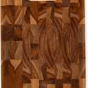 IWAS Upcycled Teak Wood Cutting Board | Medium 11.81" x 7.87" x 1"| Made from Upcycled Teak Wood | Sustainable & Environmentally Friendly End Grain Wooden Chopping Boards for Kitchen