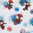 Disney Marvel Spidey and his Amazing Friends Spidey Team Red, White, and Blue 4 Piece Toddler Bed Set - Comforter, Fitted Bottom Sheet, Flat Top Sheet, and Reversible Pillowcase