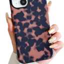 Compatible with iPhone 13 for iPhone 14 Case Cute Tortoise Shell Pattern Brown Leopard Phone Case for Women Girls,Shockproof TPU and Hard PC Protective Cover-Brown Tortoise Shell 1