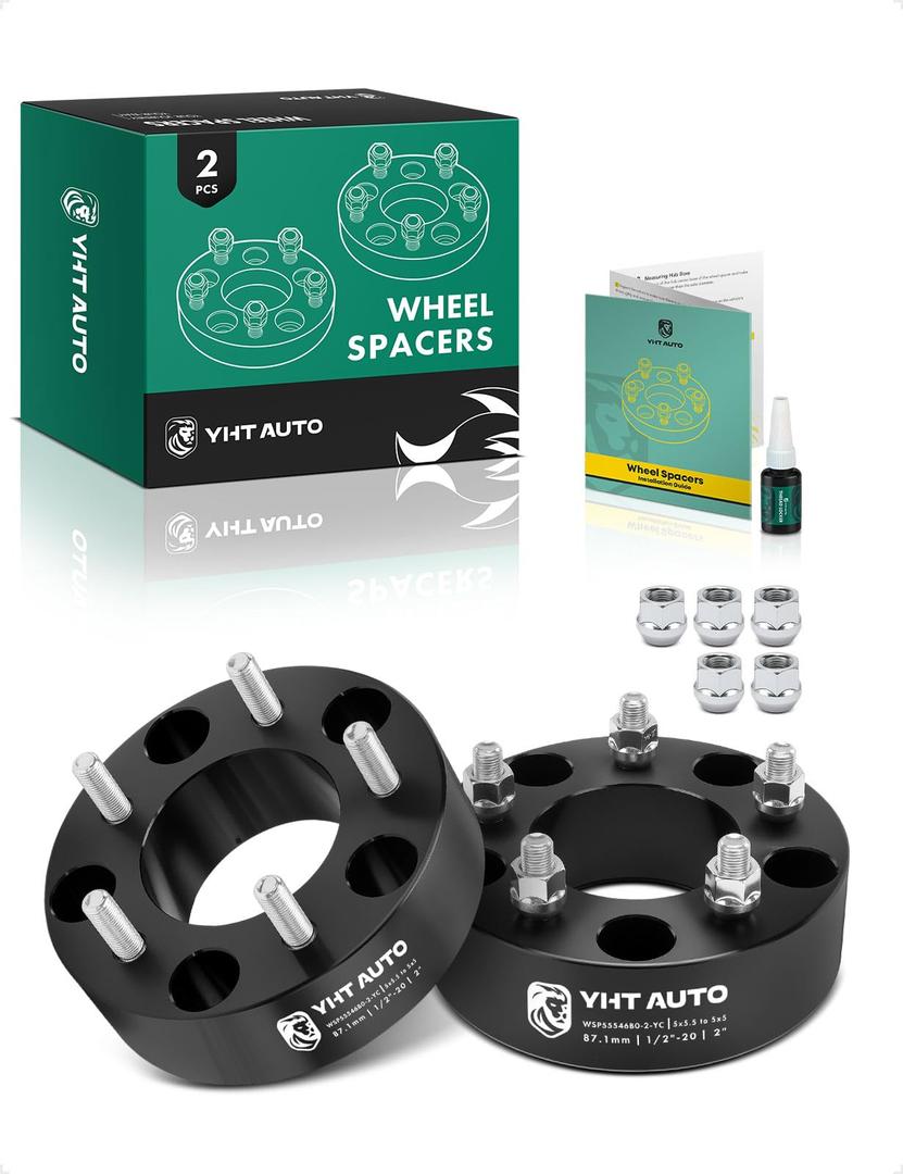YHTAUTO 5x5.5 to 5x5 Wheel Adapters 2 Inch for Dodge, Ford
