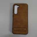 Leather Case with Stand for Samsung Galaxy S23 Case, Protective Soft Grip Luxury Cover for Men, Protective Slim Kickstand Shockproof Phone Cases Compatible with S23 6.1", Brown